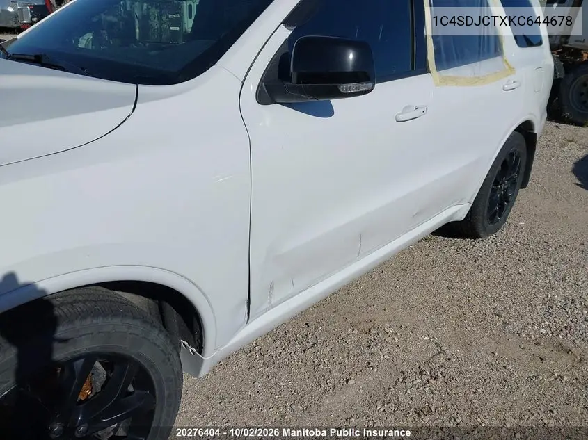 2019 DODGE DURANGO VIN 1C4SDJCTXKC644678 — фото 6