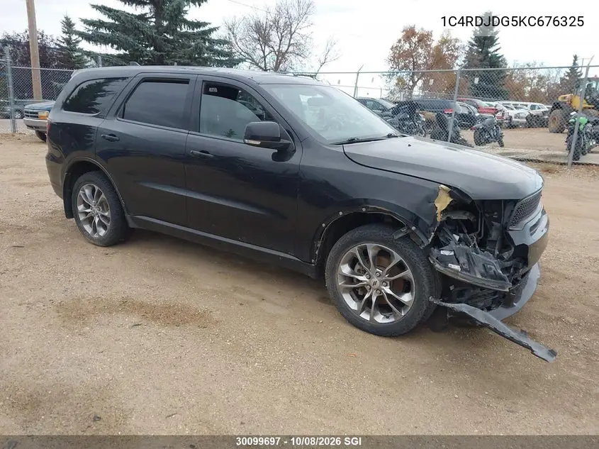 DODGE DURANGO 2019, VIN 1C4RDJDG5KC676325