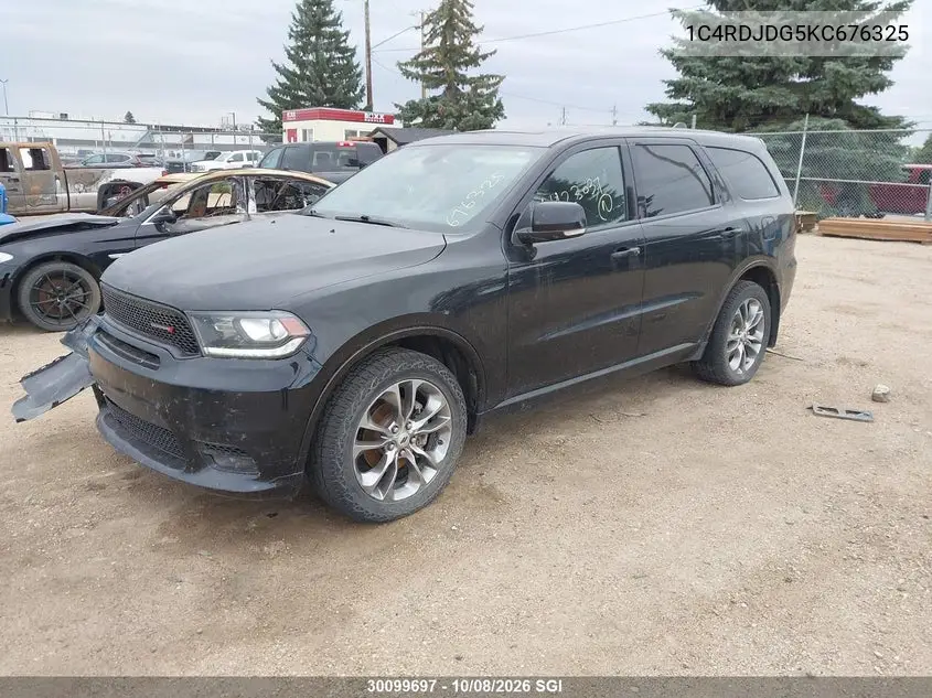 2019 DODGE DURANGO VIN 1C4RDJDG5KC676325 — фото 2