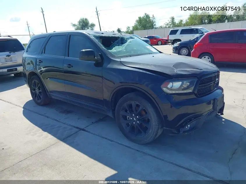 DODGE DURANGO 2019, VIN 1C4RDHAGXKC847549