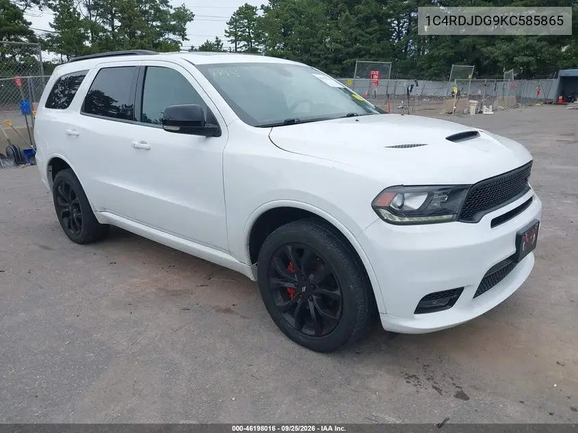 DODGE DURANGO 2019, VIN 1C4RDJDG9KC585865
