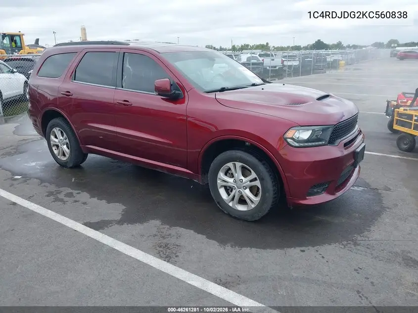 DODGE DURANGO 2019, VIN 1C4RDJDG2KC560838
