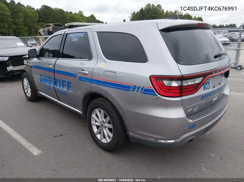 2019 DODGE DURANGO VIN 1C4SDJFT4KC676991 — фото 3
