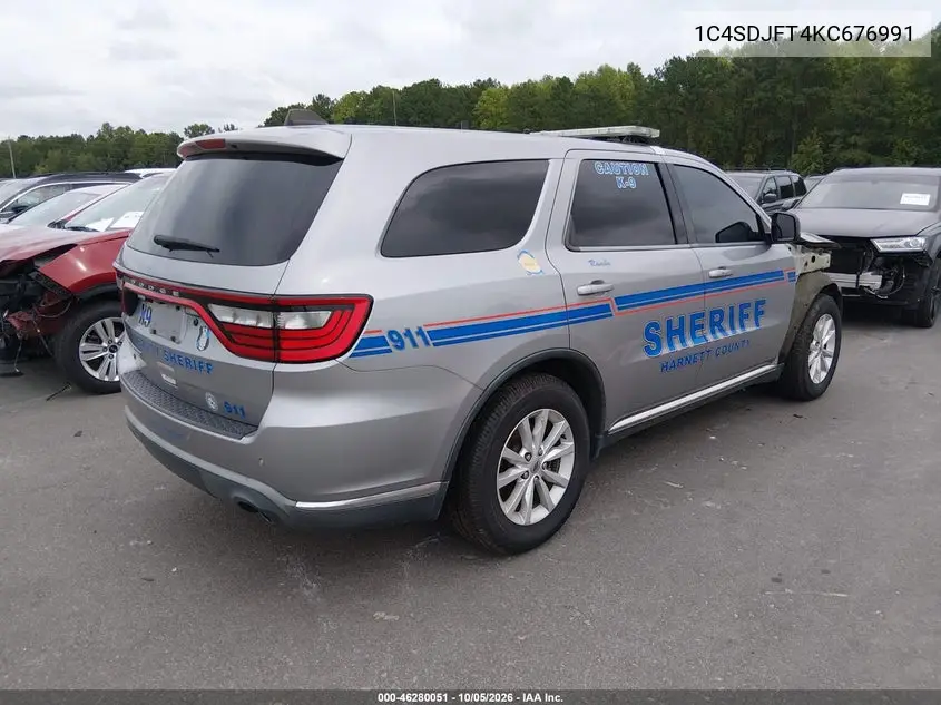 2019 DODGE DURANGO VIN 1C4SDJFT4KC676991 — фото 4
