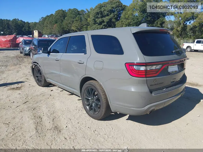 2019 DODGE DURANGO VIN 1C4SDHCT5KC802093 — фото 3