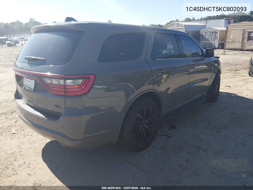 2019 DODGE DURANGO VIN 1C4SDHCT5KC802093 — фото 4