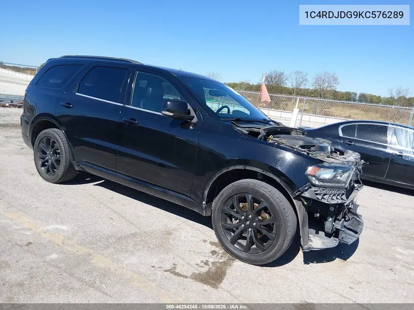 DODGE DURANGO 2019, VIN 1C4RDJDG9KC576289