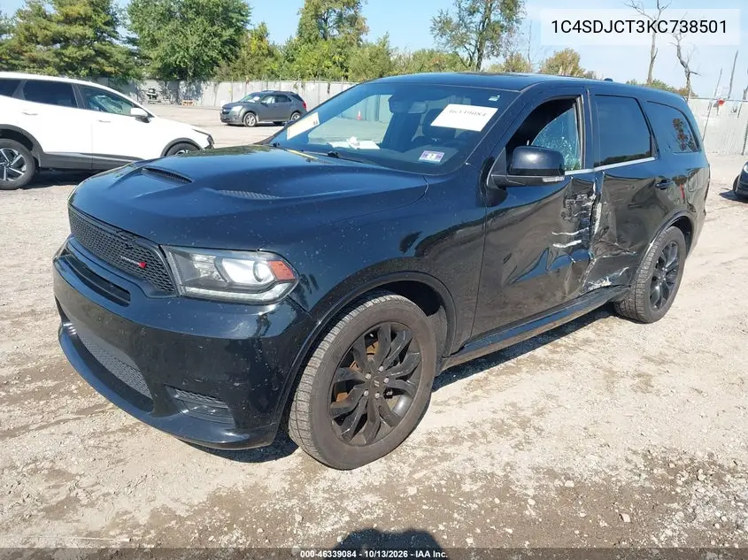 2019 DODGE DURANGO VIN 1C4SDJCT3KC738501 — фото 2