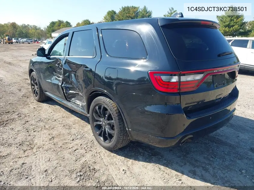 2019 DODGE DURANGO VIN 1C4SDJCT3KC738501 — фото 3