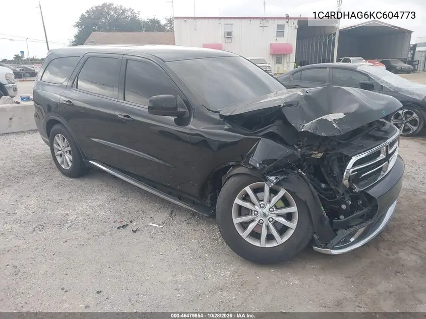DODGE DURANGO 2019, VIN 1C4RDHAG6KC604773