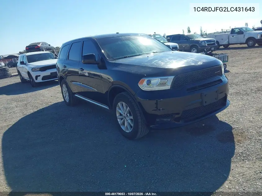 DODGE DURANGO 2020, VIN 1C4RDJFG2LC431643