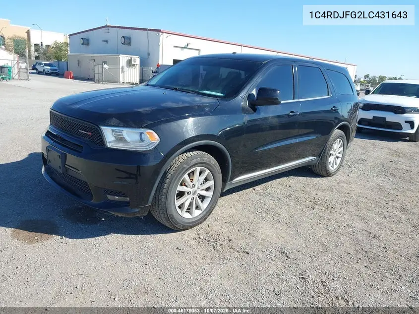 2020 DODGE DURANGO VIN 1C4RDJFG2LC431643 — фото 2