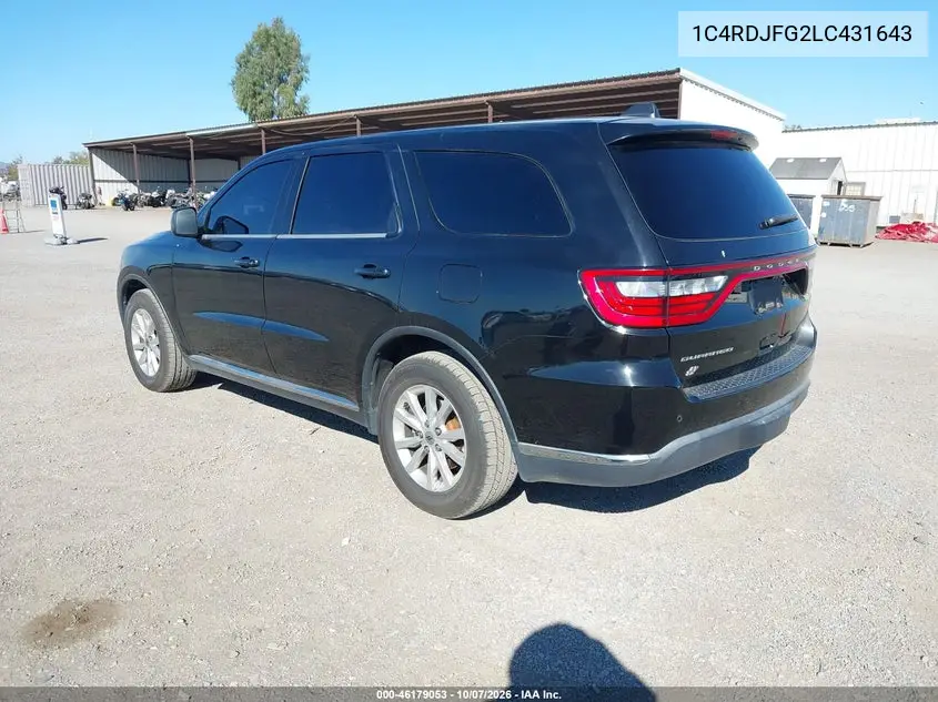 2020 DODGE DURANGO VIN 1C4RDJFG2LC431643 — фото 3