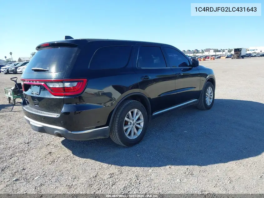 2020 DODGE DURANGO VIN 1C4RDJFG2LC431643 — фото 4