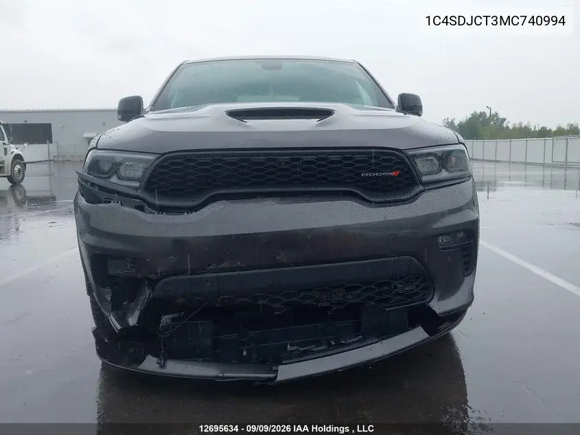 2021 DODGE DURANGO VIN 1C4SDJCT3MC740994 — фото 12