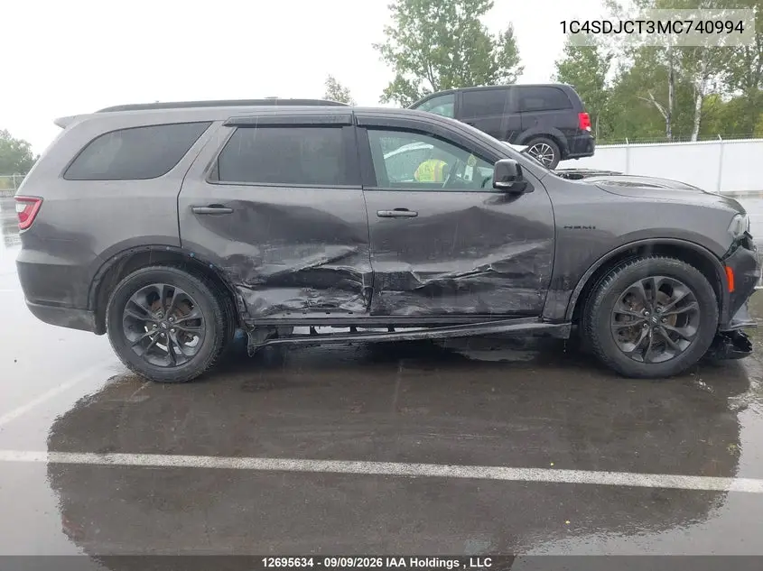 2021 DODGE DURANGO VIN 1C4SDJCT3MC740994 — фото 13