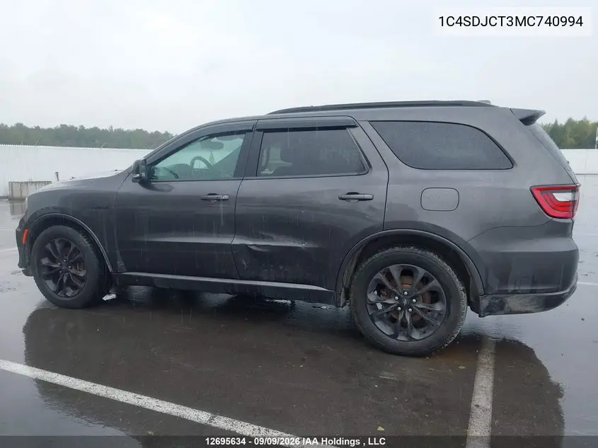 2021 DODGE DURANGO VIN 1C4SDJCT3MC740994 — фото 14