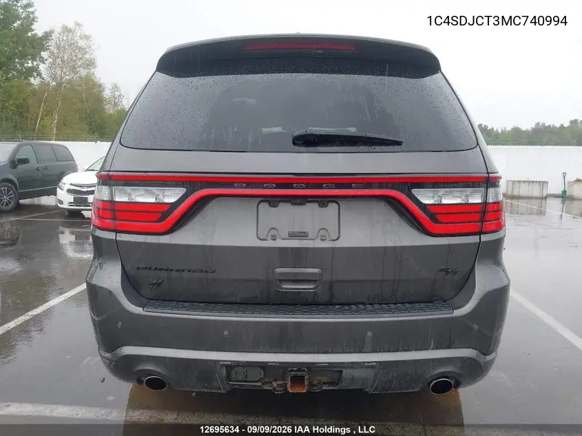 2021 DODGE DURANGO VIN 1C4SDJCT3MC740994 — фото 16