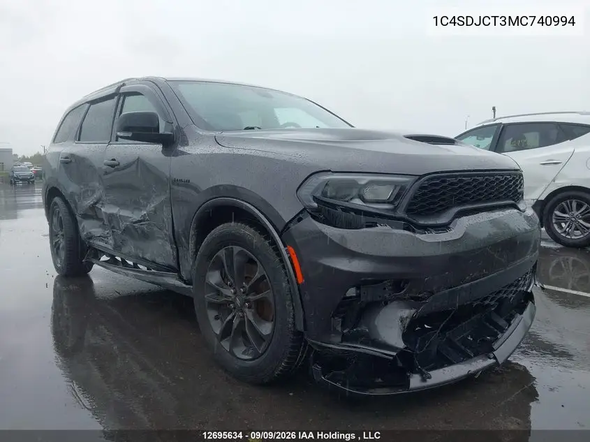 2021 DODGE DURANGO VIN 1C4SDJCT3MC740994 — фото 6