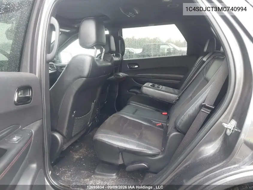 2021 DODGE DURANGO VIN 1C4SDJCT3MC740994 — фото 8