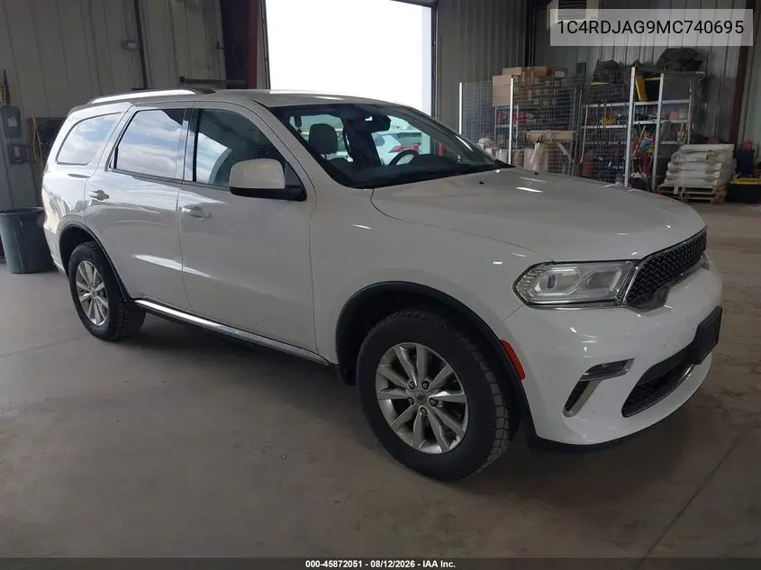 DODGE DURANGO 2021, VIN 1C4RDJAG9MC740695