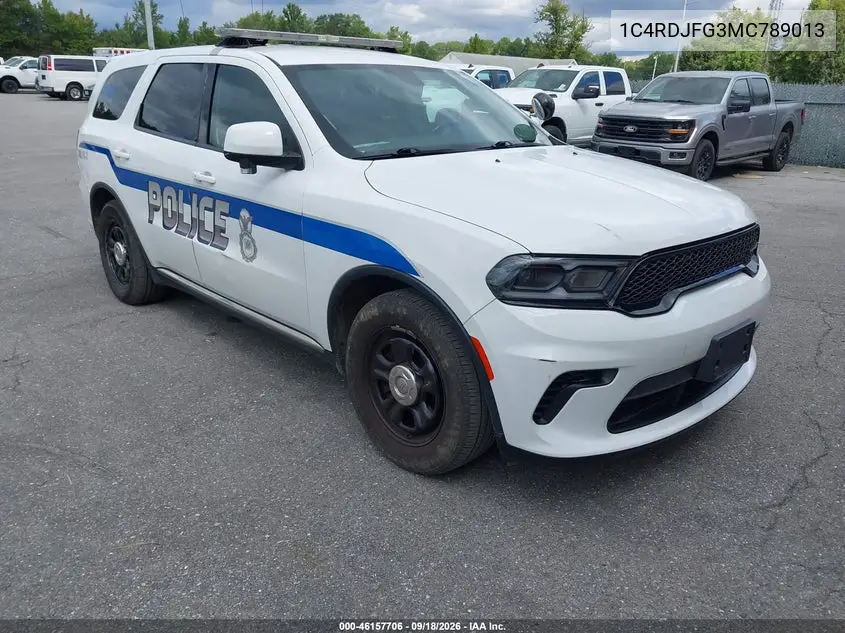 DODGE DURANGO 2021, VIN 1C4RDJFG3MC789013