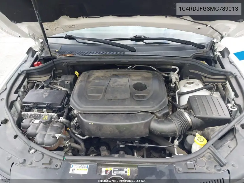 2021 DODGE DURANGO VIN 1C4RDJFG3MC789013 — фото 10