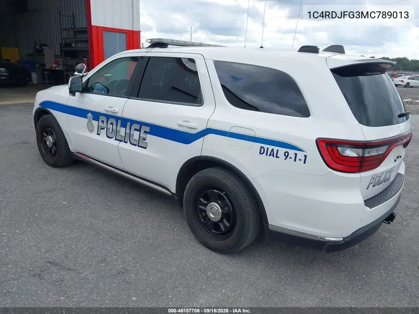 2021 DODGE DURANGO VIN 1C4RDJFG3MC789013 — фото 3