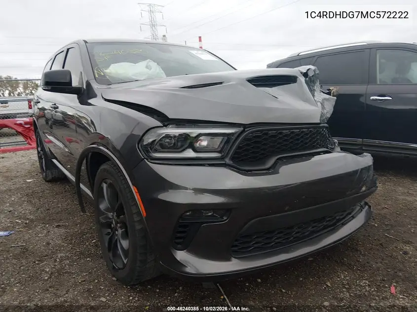 DODGE DURANGO 2021, VIN 1C4RDHDG7MC572222