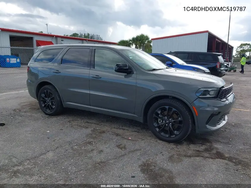 DODGE DURANGO 2021, VIN 1C4RDHDGXMC519787