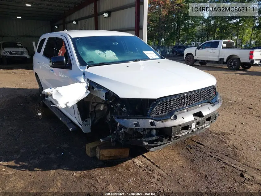 DODGE DURANGO 2021, VIN 1C4RDJAG2MC863111