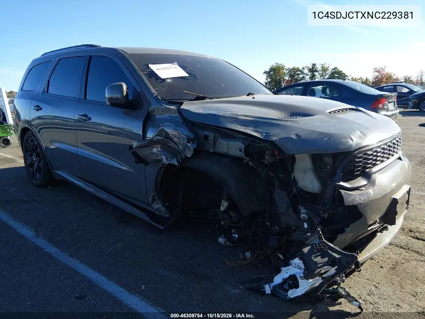 DODGE DURANGO 2022, VIN 1C4SDJCTXNC229381