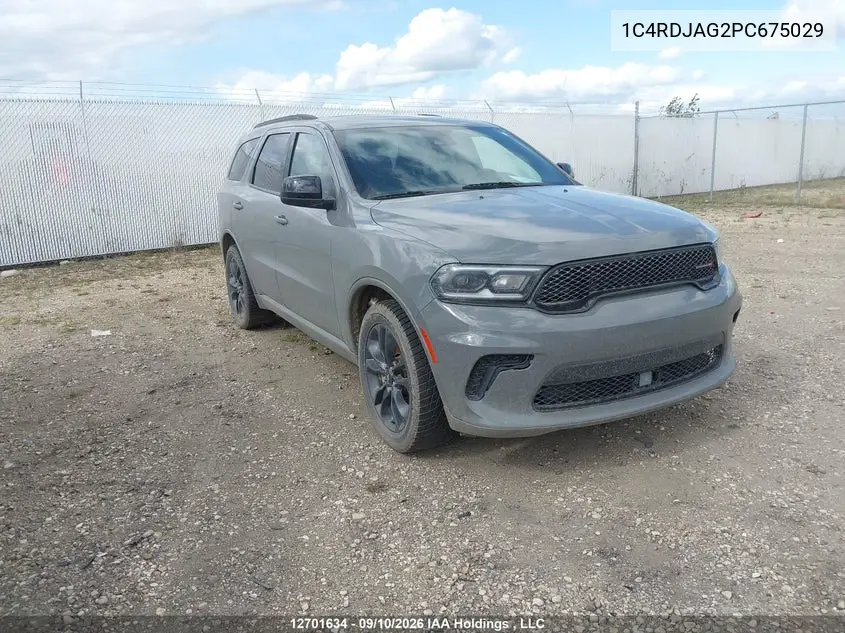 DODGE DURANGO 2023, VIN 1C4RDJAG2PC675029