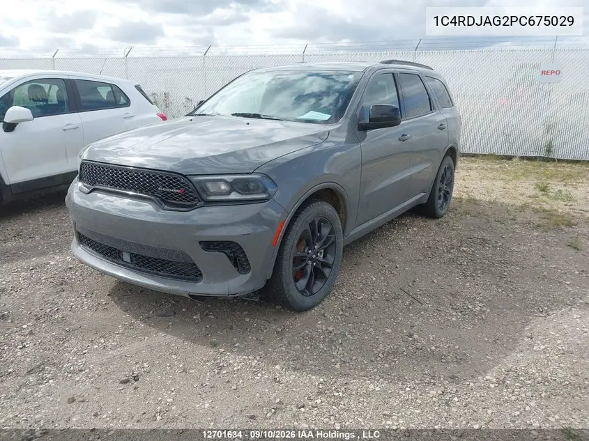 2023 DODGE DURANGO VIN 1C4RDJAG2PC675029 — фото 2