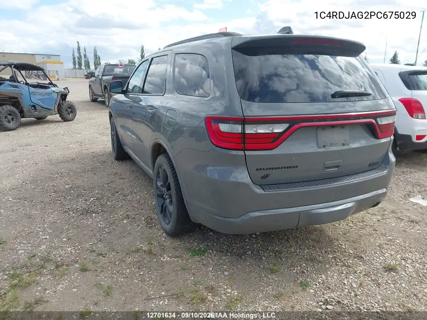 2023 DODGE DURANGO VIN 1C4RDJAG2PC675029 — фото 3