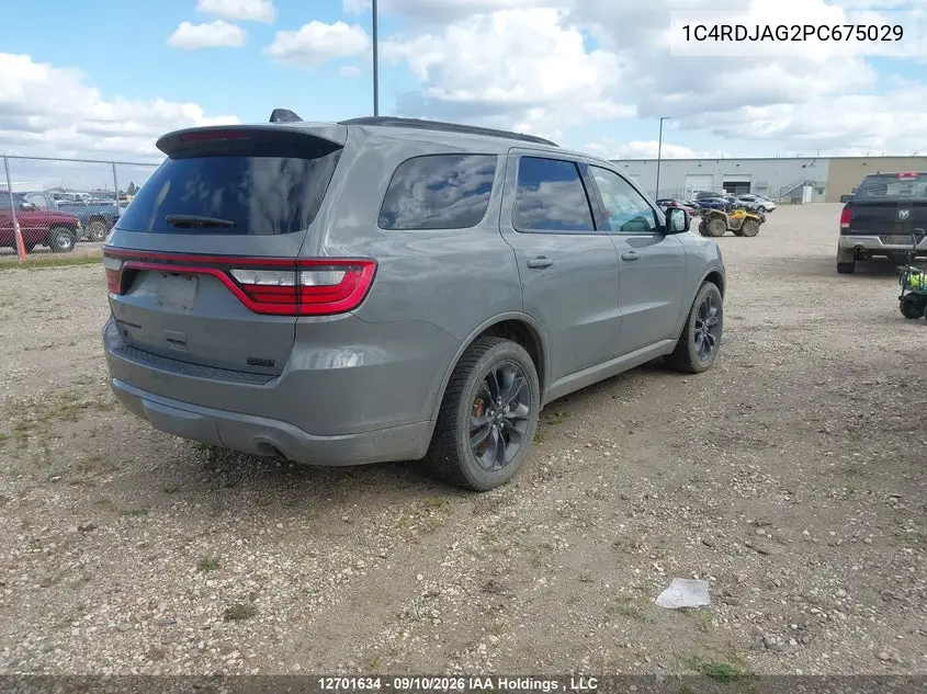 2023 DODGE DURANGO VIN 1C4RDJAG2PC675029 — фото 4