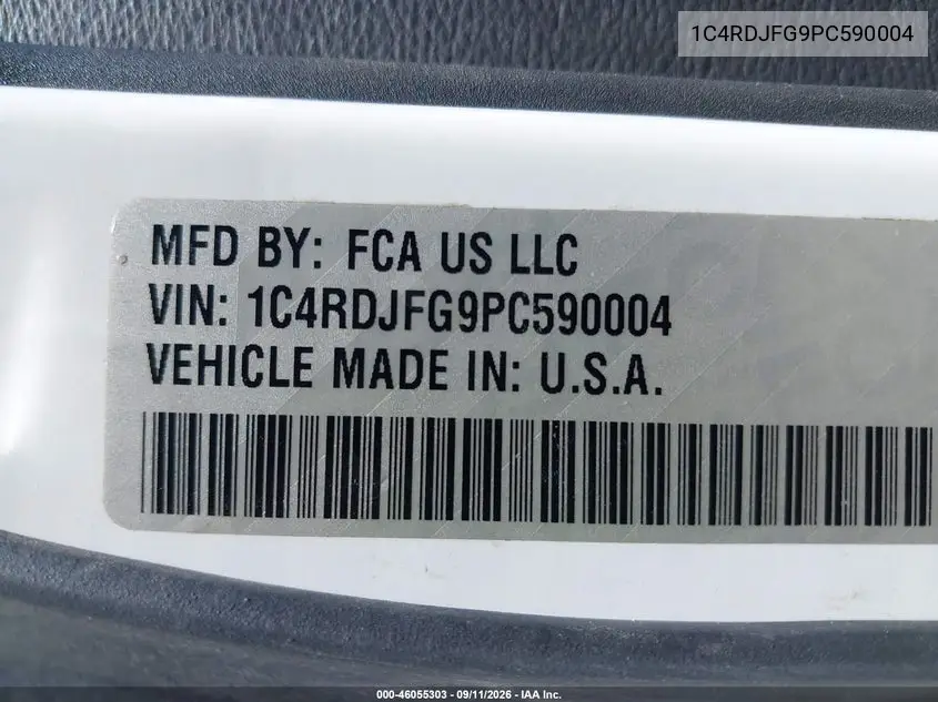 2023 DODGE DURANGO VIN 1C4RDJFG9PC590004 — фото 9