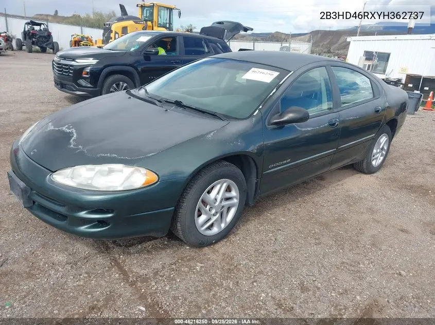 2000 DODGE INTREPID VIN 2B3HD46RXYH362737 — фото 2