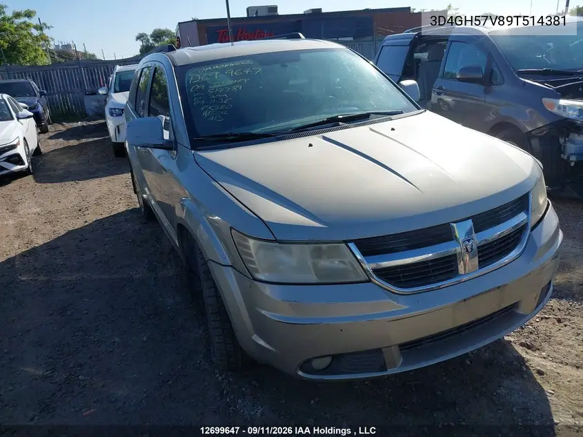 DODGE JOURNEY 2009, VIN 3D4GH57V89T514381