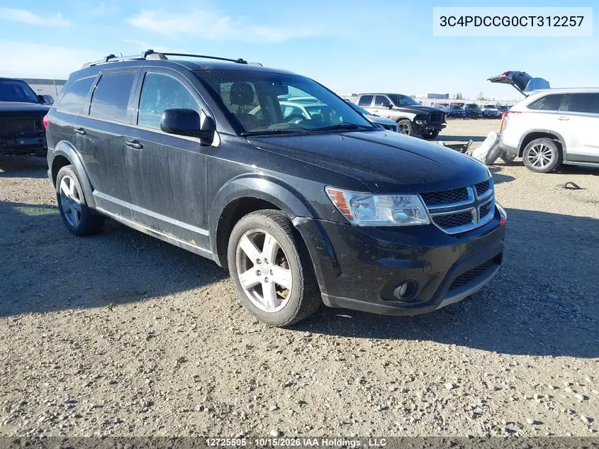 DODGE JOURNEY 2012, VIN 3C4PDCCG0CT312257