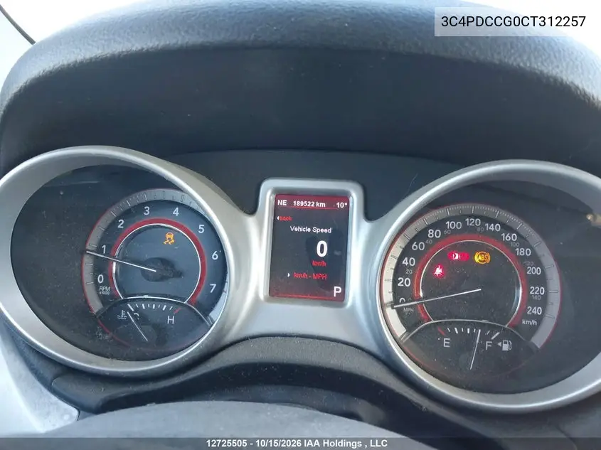 2012 DODGE JOURNEY VIN 3C4PDCCG0CT312257 — фото 7