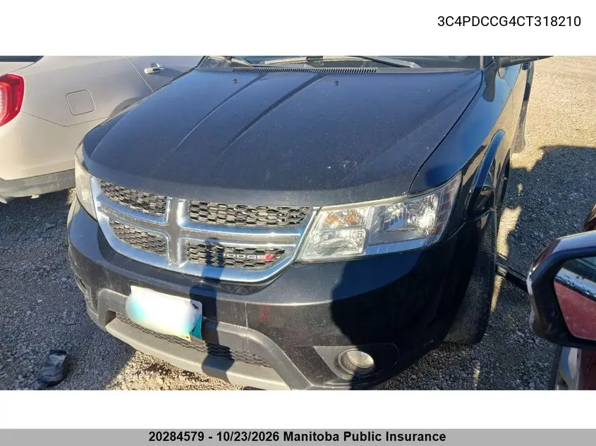 DODGE JOURNEY 2012, VIN 3C4PDCCG4CT318210