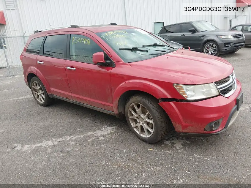 DODGE JOURNEY 2012, VIN 3C4PDCDG3CT369017