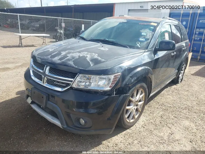 2012 DODGE JOURNEY VIN 3C4PDCDG2CT170010 — фото 2