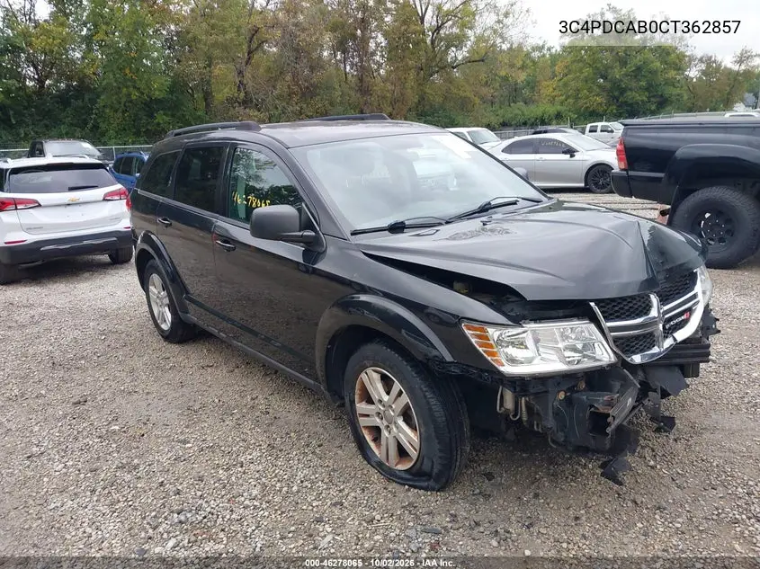 DODGE JOURNEY 2012, VIN 3C4PDCAB0CT362857