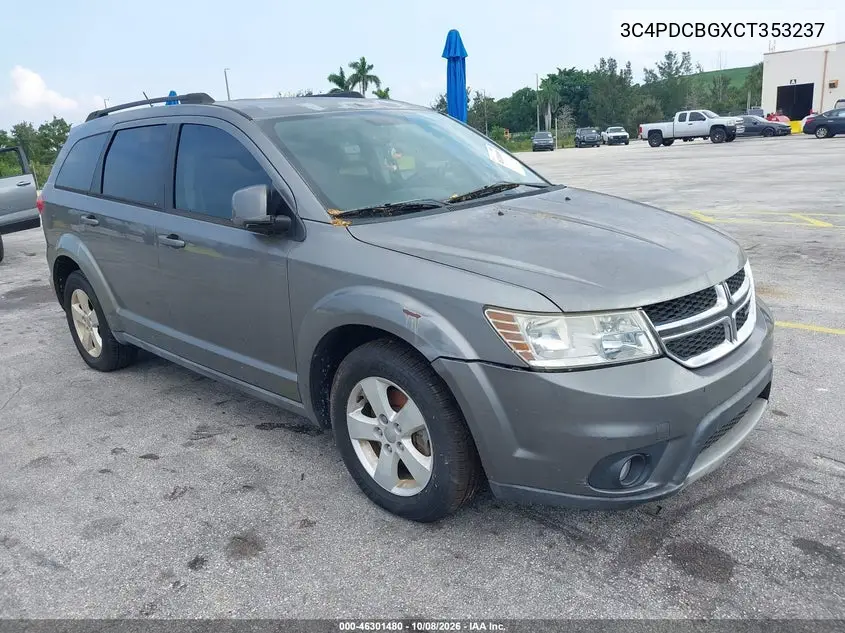 DODGE JOURNEY 2012, VIN 3C4PDCBGXCT353237