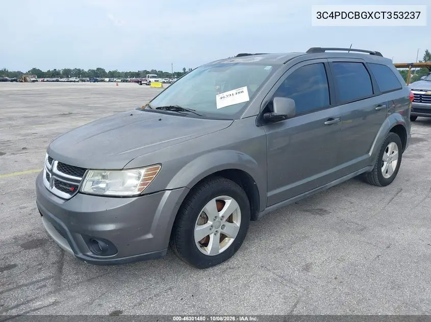 2012 DODGE JOURNEY VIN 3C4PDCBGXCT353237 — фото 2