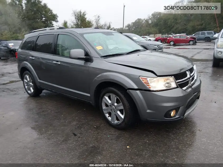 DODGE JOURNEY 2012, VIN 3C4PDCDG8CT178029
