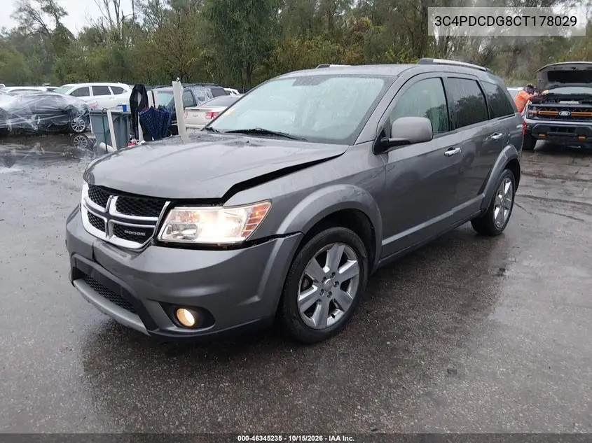 2012 DODGE JOURNEY VIN 3C4PDCDG8CT178029 — фото 2