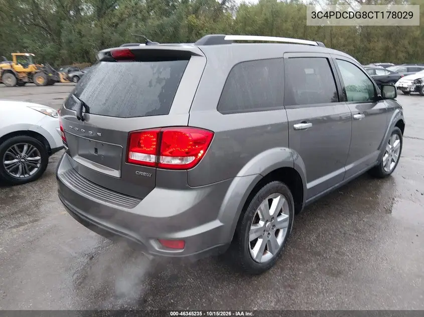 2012 DODGE JOURNEY VIN 3C4PDCDG8CT178029 — фото 4